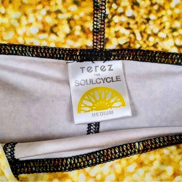 Terez x Soul Cycle 3/4 Length Glitter Skull Leggings Black/Gold Size Medium - Picture 6 of 8